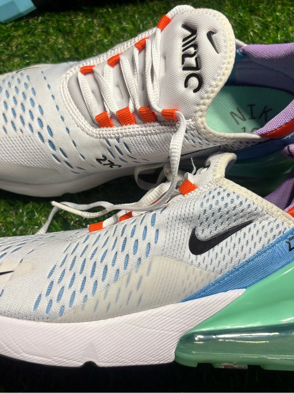 Nike Kids 270 Air Max Sneakers - White, Blue, Mint